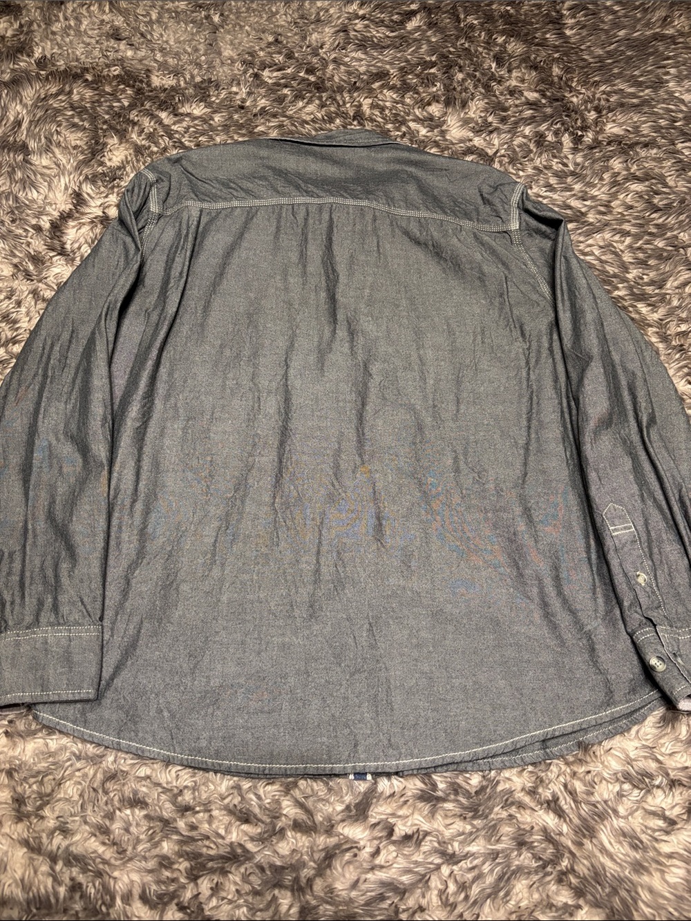 Weatherproof Vintage XXL Mens Charcoal Grey Chambray Button Down Shirt - Picture 4 of 5